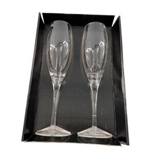 Foxwoods Resort & Casino 10th‎ Anniversary 2 Champagne Glasses 1992 2002 Flutes